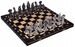 Šachy STREDOVĚKÉ se stříbrnými a černými metalizovanými figurkam