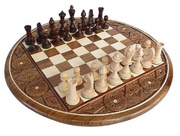 Šachy dřevěné vyřezávané Kaseta intarsja 100 mad