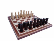 Šachy dřevěné vyřezávané ZAMKOWE intarsja 106C mad