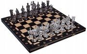Šachy Římské stříbrno-černé metalizované figurky